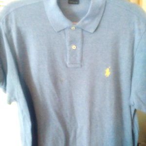 Never Worn: Polo RALPH LAUREN Custom Fit Men’s Shirt, Light blue, White knit...